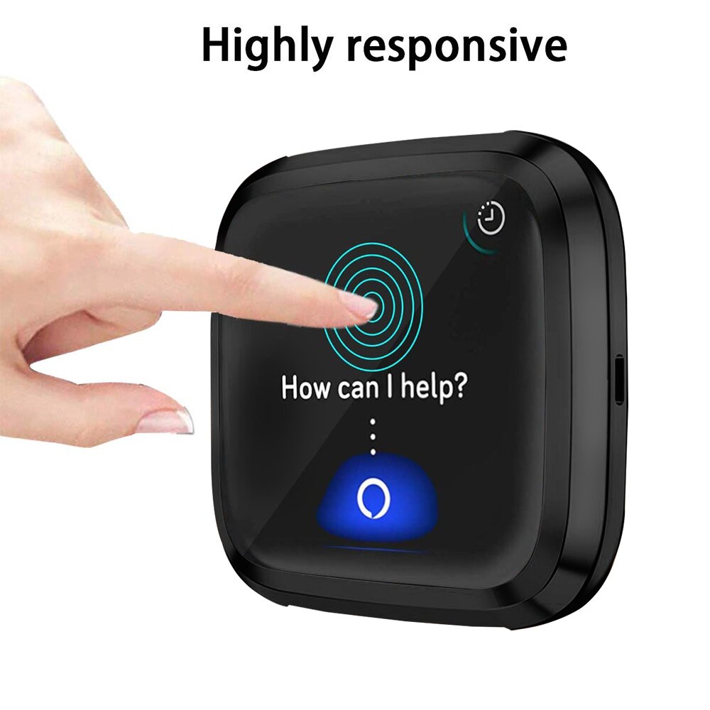 Fitbit Versa 2 Soft TPU case (volledig beschermd) - Zwart