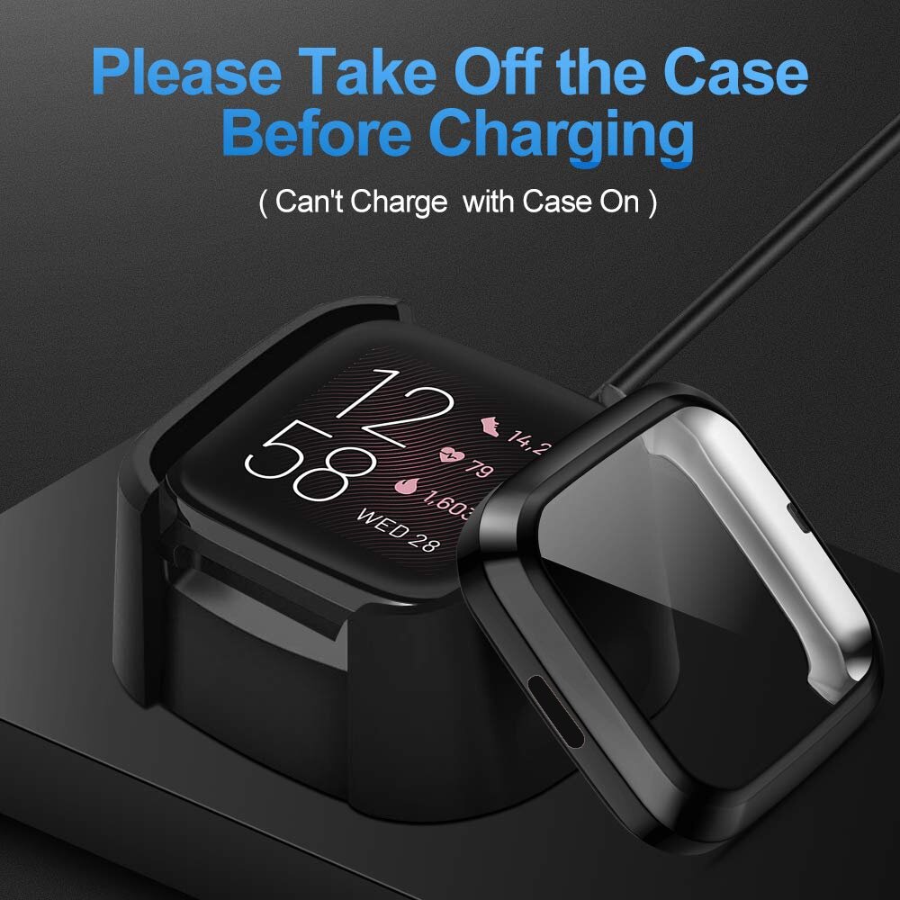 Fitbit Versa 2 Soft TPU case (volledig beschermd) - Zwart