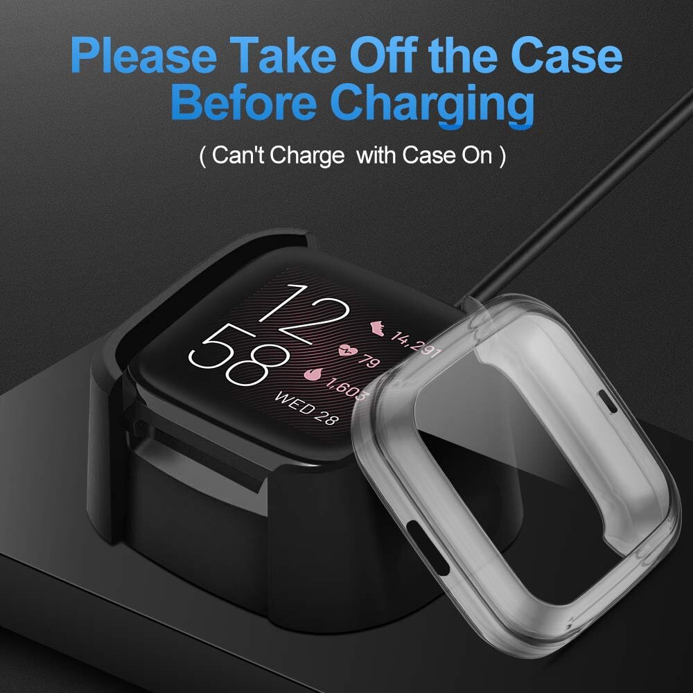 Fitbit Versa 2 Soft TPU case (volledig beschermd) - Transparant