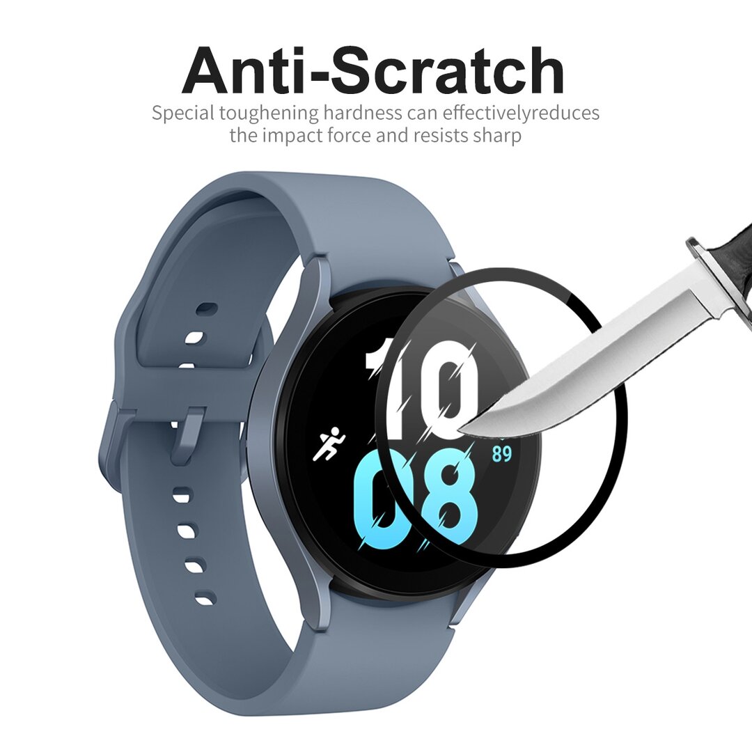 Screen protector tempered glass - Full cover - Geschikt voor de Samsung Galaxy Watch 5 - 44mm