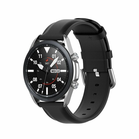 Classic leren bandje - Zwart - Garmin Vivoactive 6 / Vivoactive 5 / Vivoactive 3