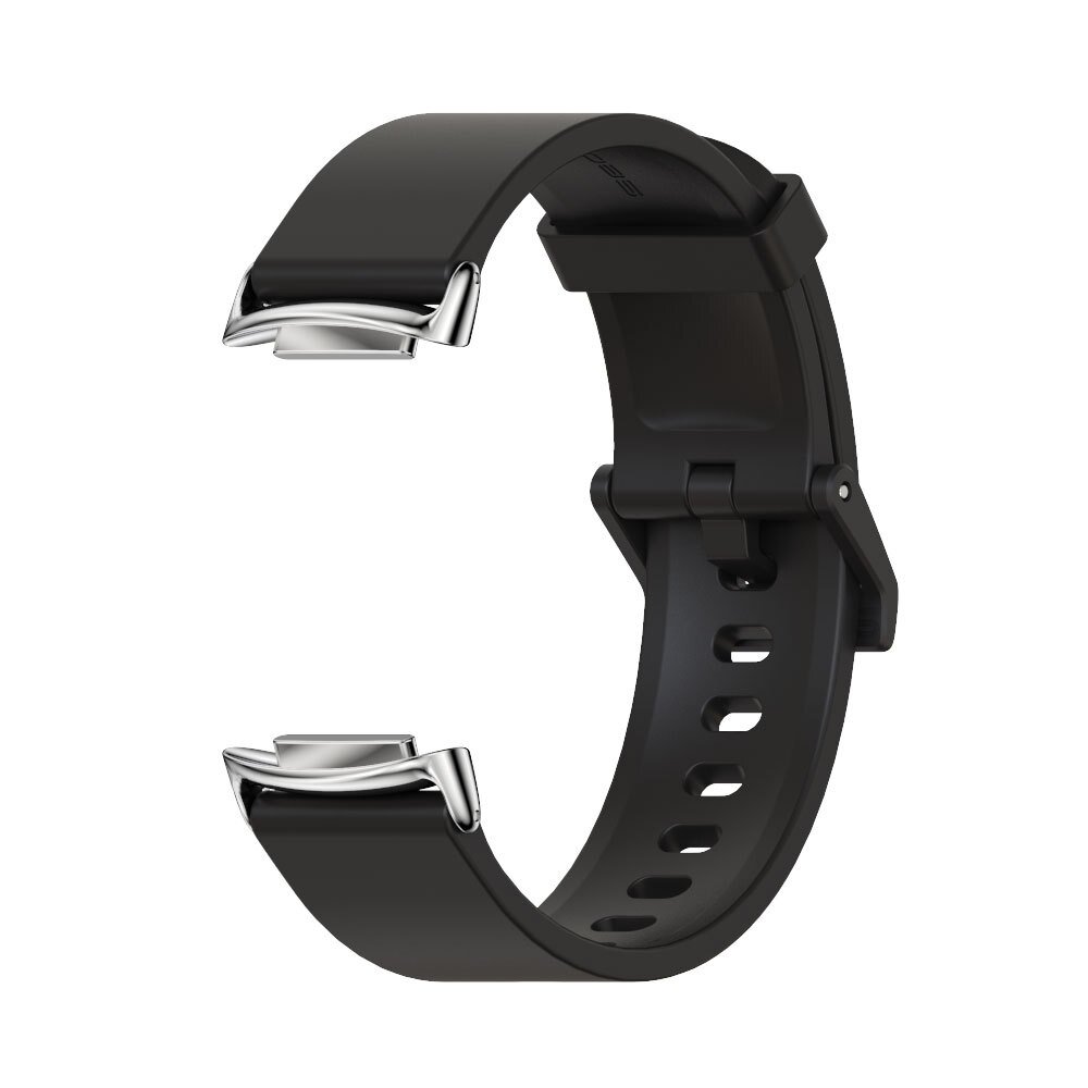 FitBit Charge 5 &amp; 6 Extra soft siliconen bandje - Lichtgrijs + zilveren connector