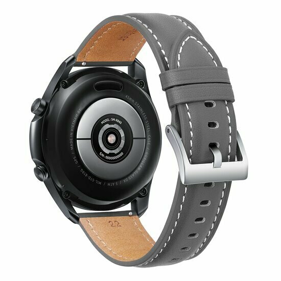 Premium Leather bandje - Grijs - Samsung Galaxy Watch 6 Classic - 47mm &amp; 43mm