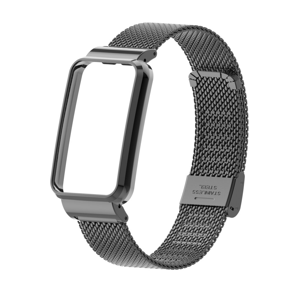 Milanese bandje met case - Zwart - Xiaomi Smart band 7 Pro