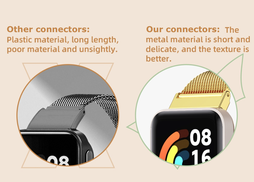 Metalen schakelband - Goud - Xiaomi Smart band 7 Pro