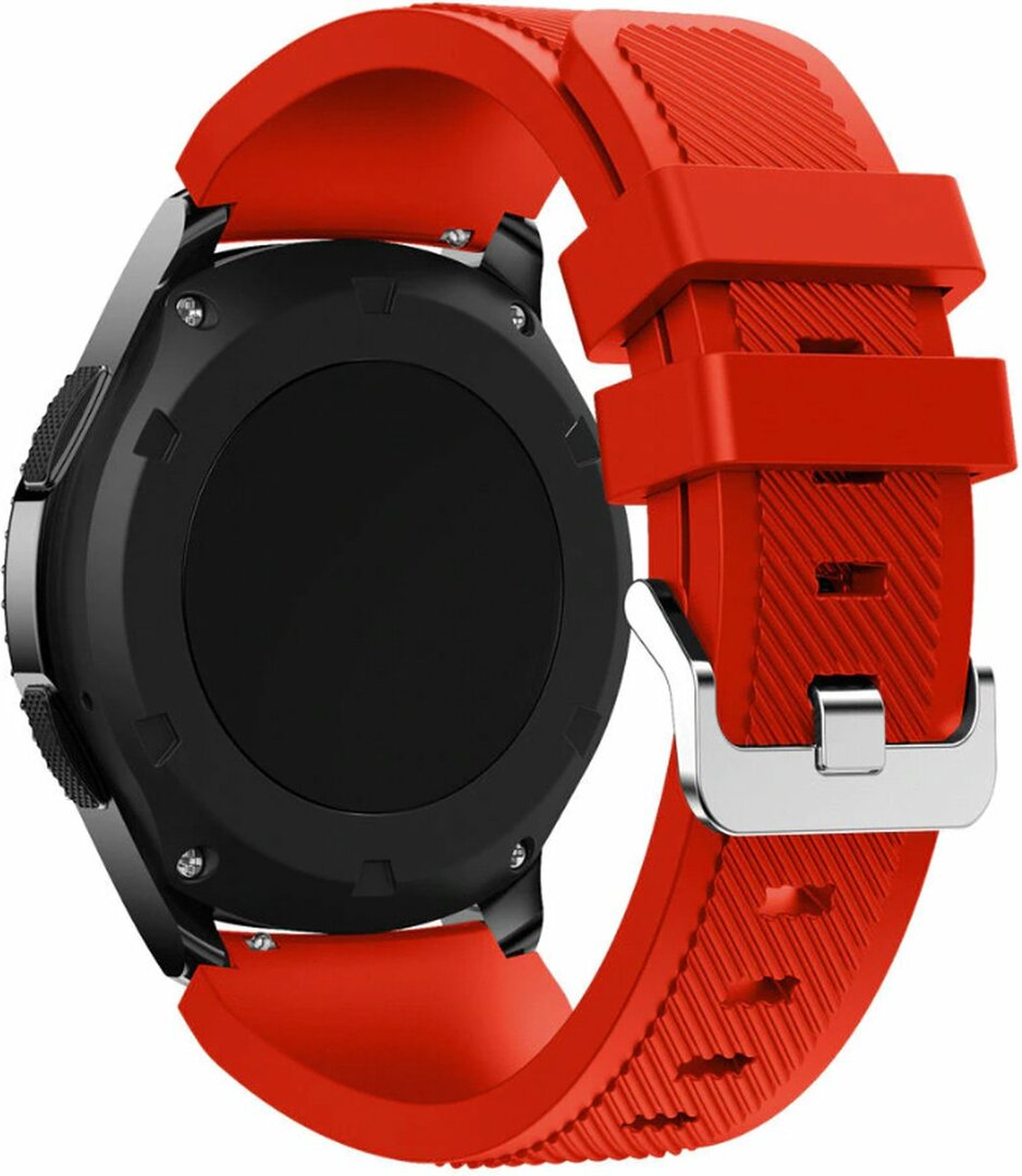 Siliconen sportbandje - Rood - Geschikt voor Samsung Galaxy Watch 3 (45mm) - Galaxy Watch 46mm - Samsung Gear S3 Classic &amp; Frontier