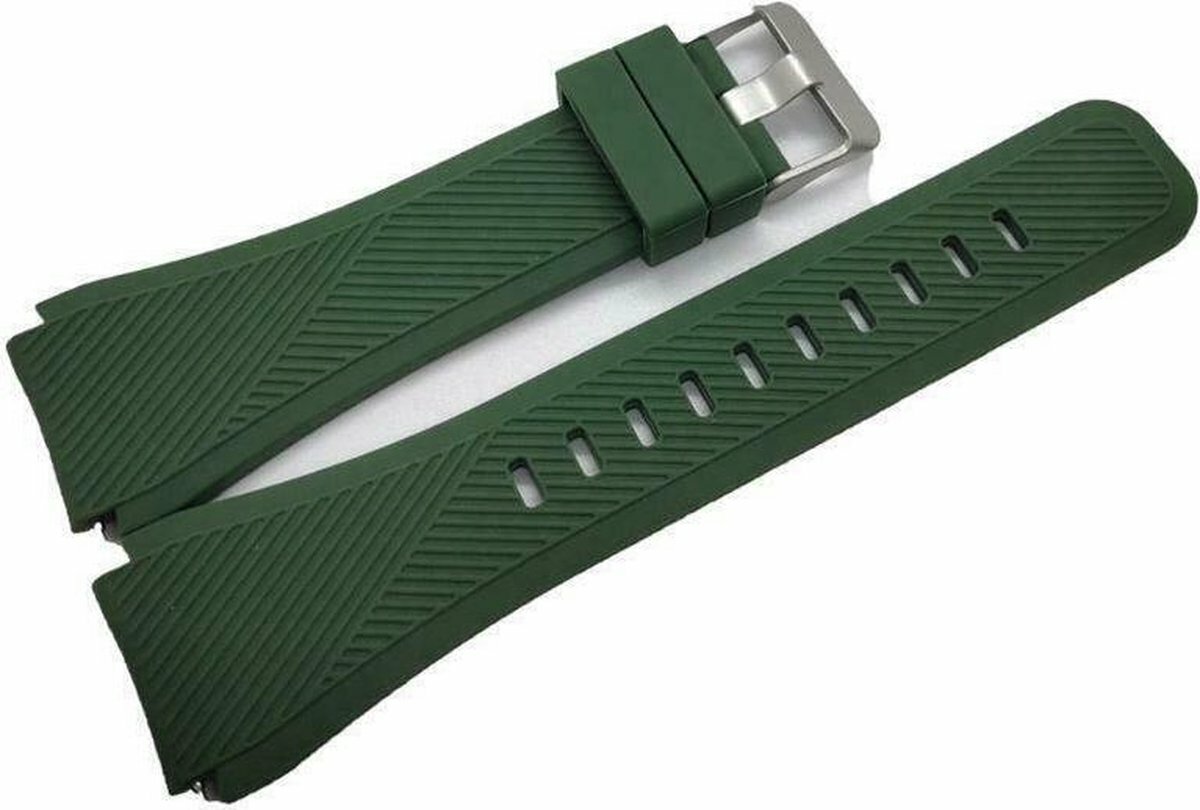 Siliconen sportbandje - Donkergroen - Geschikt voor Samsung Galaxy Watch 3 (45mm) - Galaxy Watch 46mm - Samsung Gear S3 Classic &amp; Frontier