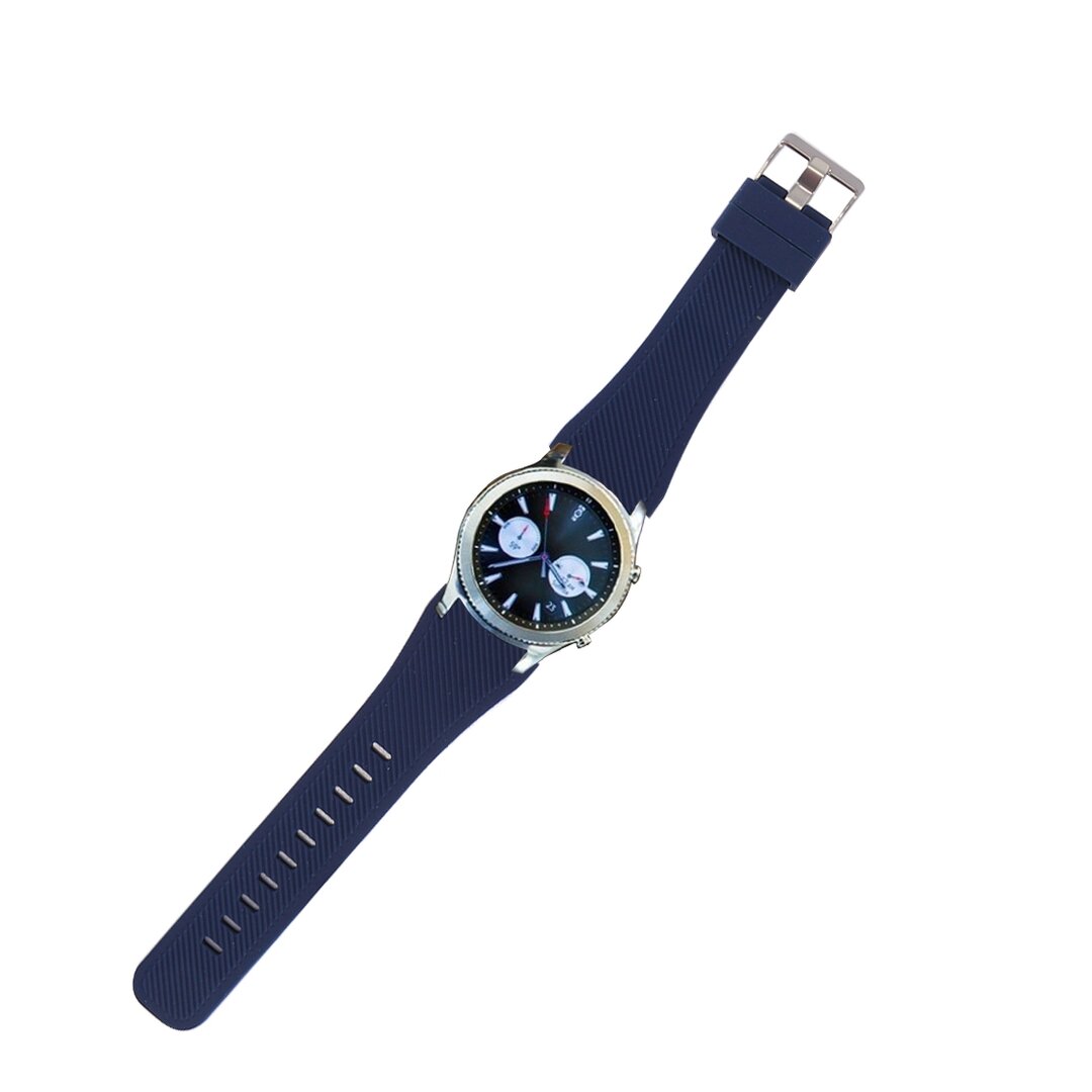 Siliconen sportbandje - Donkerblauw - Geschikt voor Samsung Galaxy Watch 3 (45mm) - Galaxy Watch 46mm - Samsung Gear S3 Classic &amp; Frontier