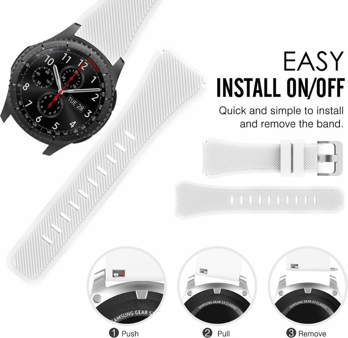 Siliconen sportbandje - Wit - Geschikt voor Samsung Galaxy Watch 3 (45mm) - Galaxy Watch 46mm - Samsung Gear S3 Classic &amp; Frontier