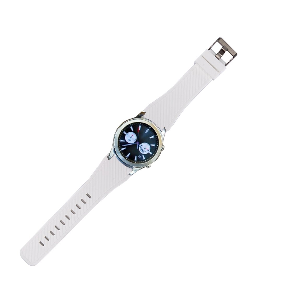 Siliconen sportbandje - Wit - Geschikt voor Samsung Galaxy Watch 3 (45mm) - Galaxy Watch 46mm - Samsung Gear S3 Classic &amp; Frontier