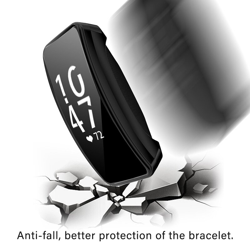 Fitbit Inspire 1 / HR / Ace 2 TPU case (volledig beschermd) - Zwart