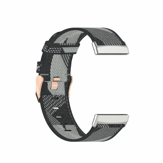 Fitbit Versa 3/4 &amp; Sense 1/2 Canvas nylon bandje - Grijs