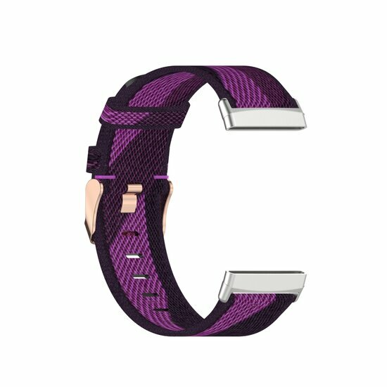 Fitbit Versa 3/4 &amp; Sense 1/2 Canvas nylon bandje - Paars