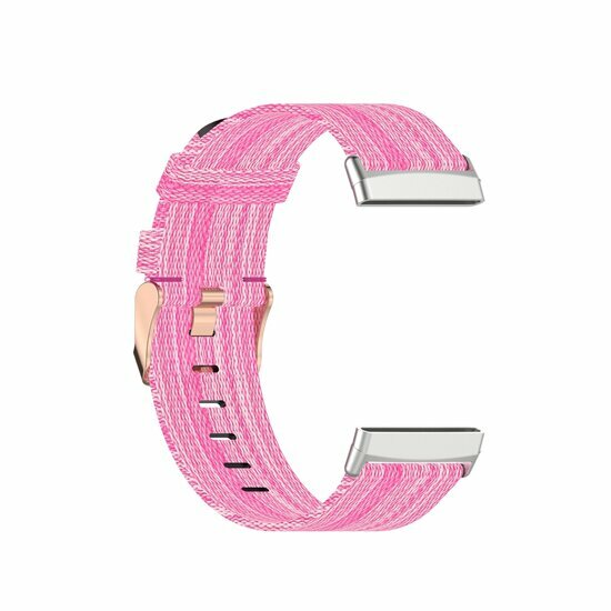 Fitbit Versa 3/4 &amp; Sense 1/2 Canvas nylon bandje - Roze