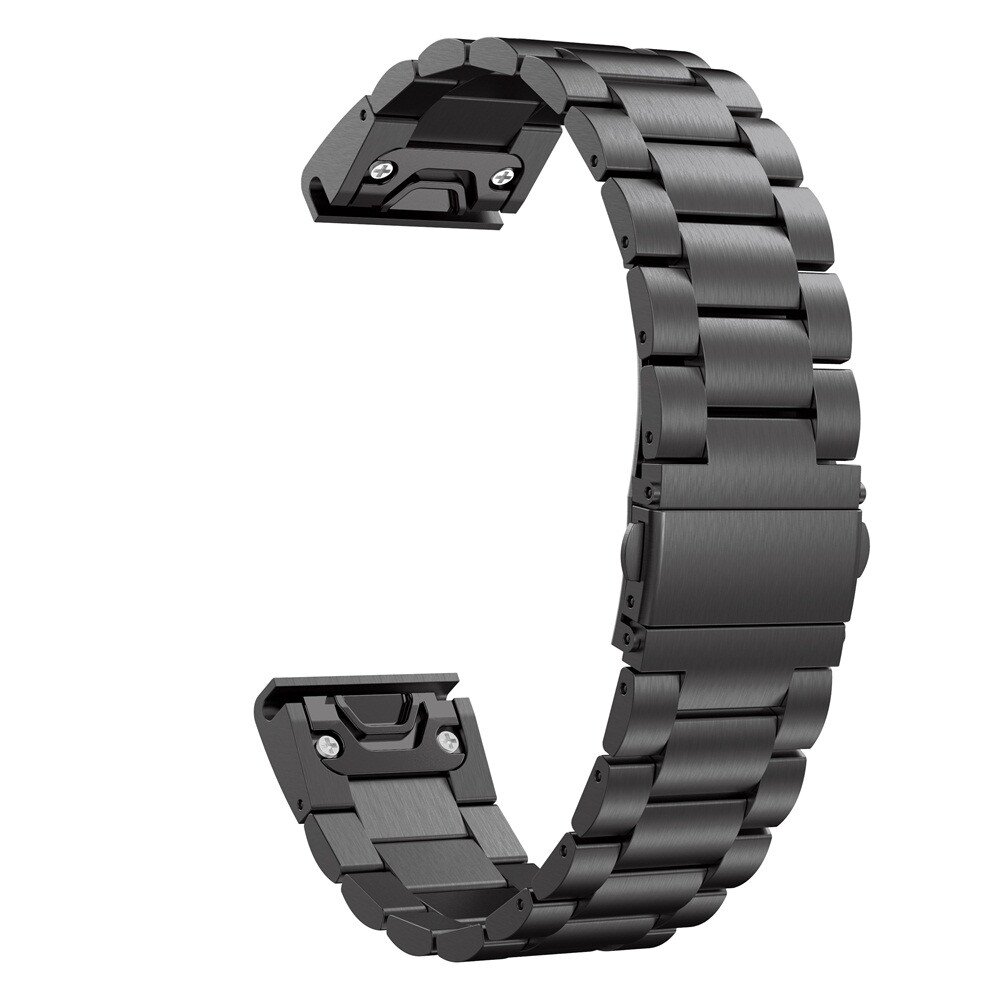Stalen schakelband - Zwart - Garmin Fenix 7X / 6X / 5X