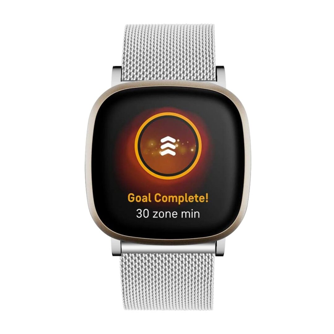 Fitbit Versa 3/4 &amp; Sense 1/2 - Milanese bandje met klemsluiting - Zilver