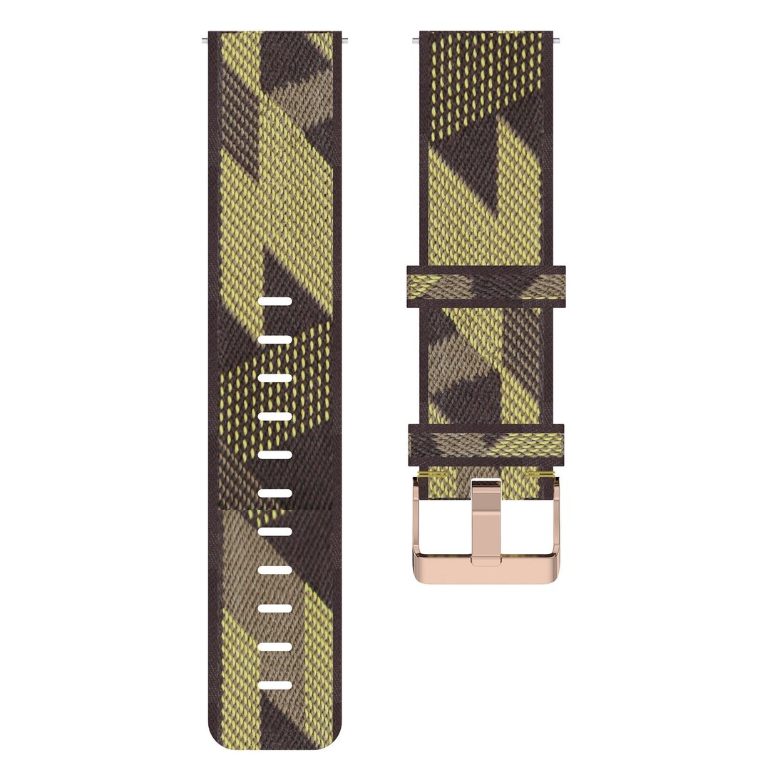 Garmin Venu 3s / Vivoactive 4s / Venu 2s / Vivomove 3s / Forerunner 255s - Canvas nylon bandje - Geel