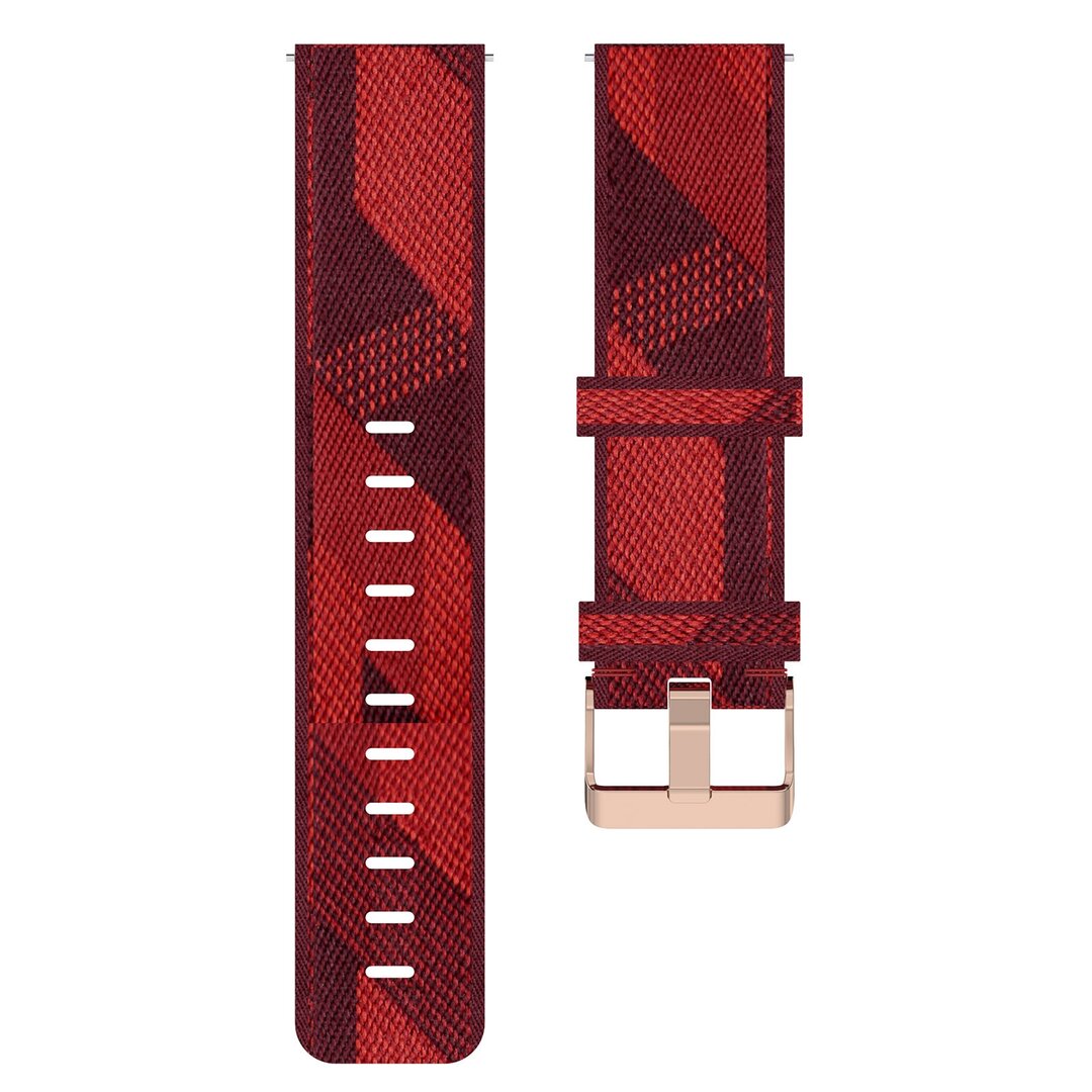 Garmin Venu 3s / Vivoactive 4s / Venu 2s / Vivomove 3s / Forerunner 255s - Canvas nylon bandje - Rood