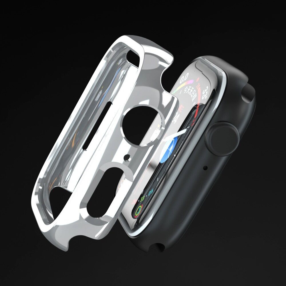 Hard case 41mm (open front) - Zilver (glans) - Geschikt voor Apple Watch 41mm