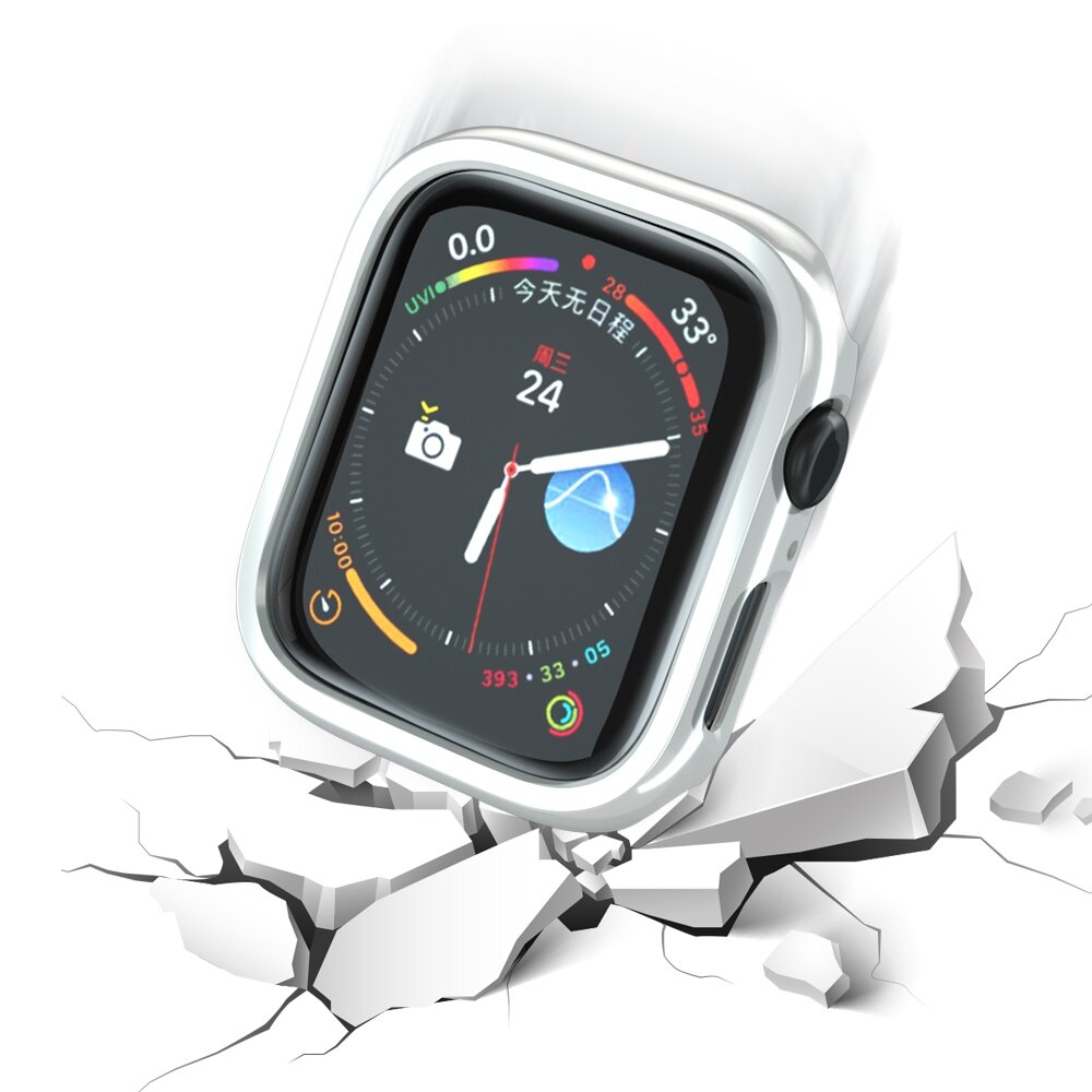 Hard case 45mm (open front)  - Zilver (glans) - Geschikt voor Apple Watch 45mm