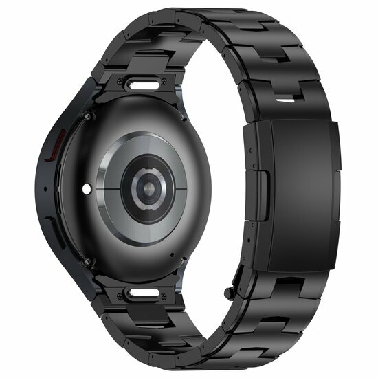 Titanium band met aansluitknop - Zwart - Samsung Galaxy Watch 4 - 40mm &amp; 44mm