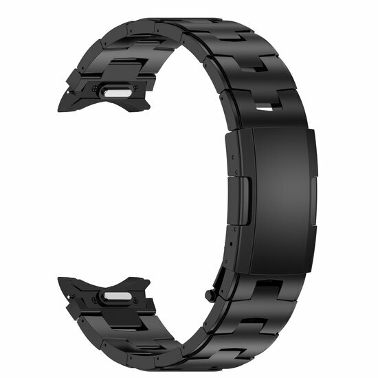 Titanium band met aansluitknop - Zwart - Samsung Galaxy Watch 4 - 40mm &amp; 44mm