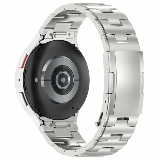 Titanium band met aansluitknop - Zilver - Samsung Galaxy Watch 4 Classic - 42mm &amp; 46mm