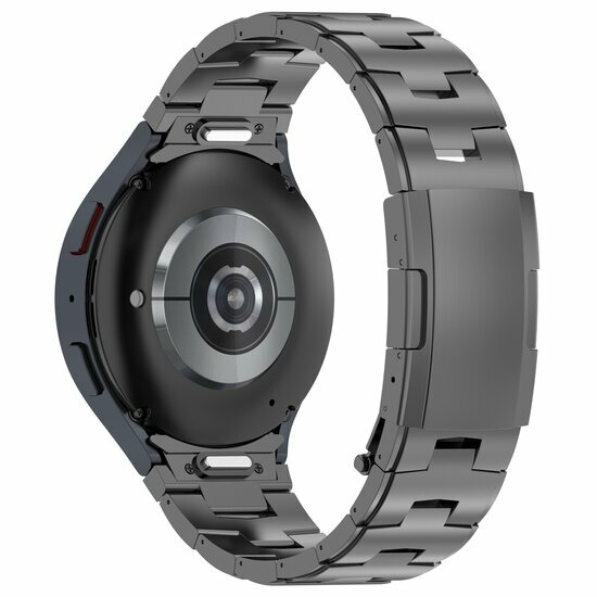 Titanium band met aansluitknop - Grafietgrijs - Samsung Galaxy Watch 4 Classic - 42mm &amp; 46mm