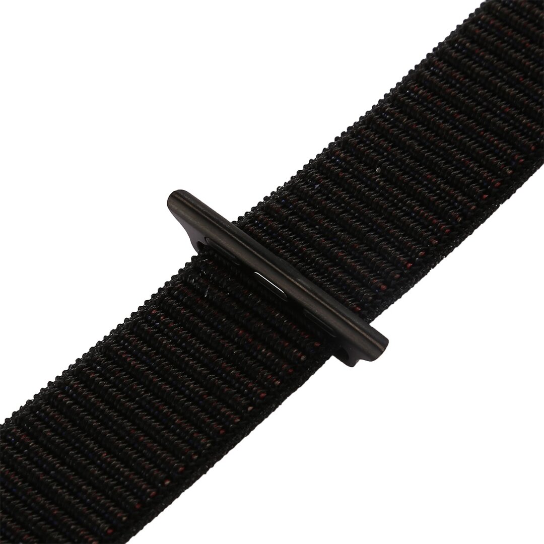Sport Loop nylon bandje - Zwart / Oranje - Geschikt voor Apple Watch 38mm / 40mm / 41mm / 42mm