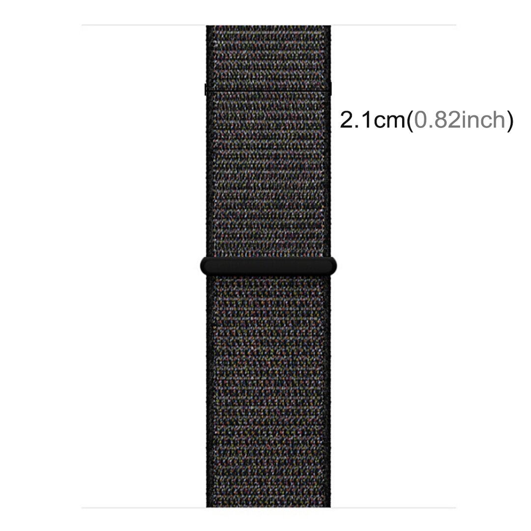 Sport Loop nylon bandje - Zwart / Oranje - Geschikt voor Apple Watch 38mm / 40mm / 41mm / 42mm