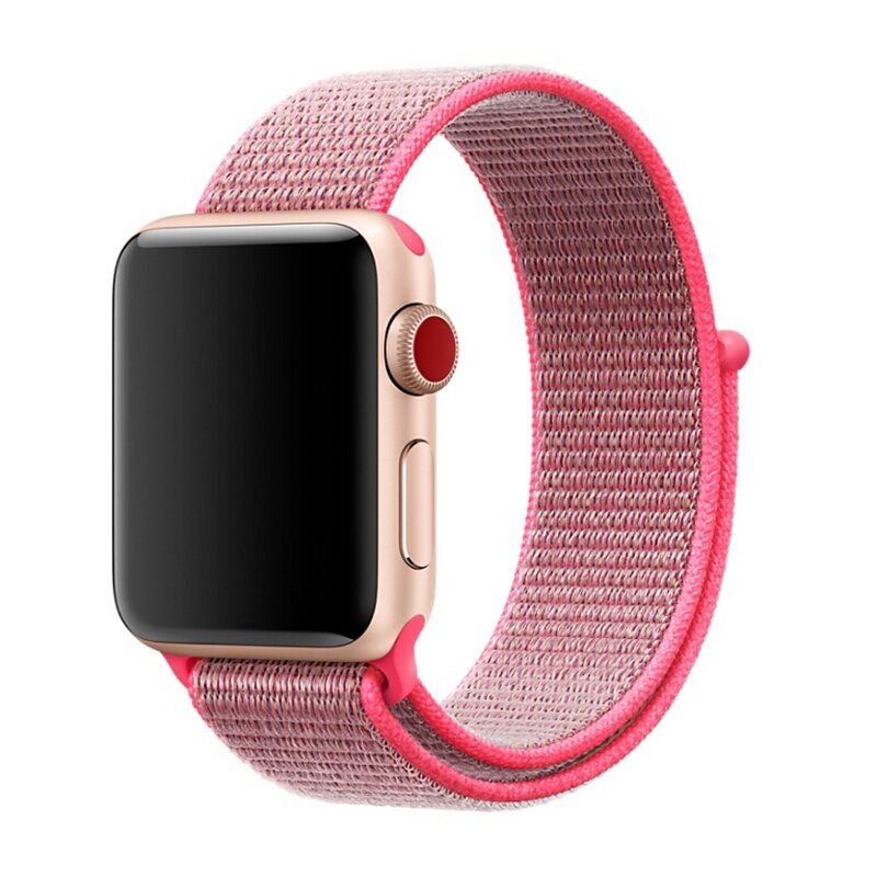 Sport Loop nylon bandje - Roze - Geschikt voor Apple Watch 38mm / 40mm / 41mm / 42mm