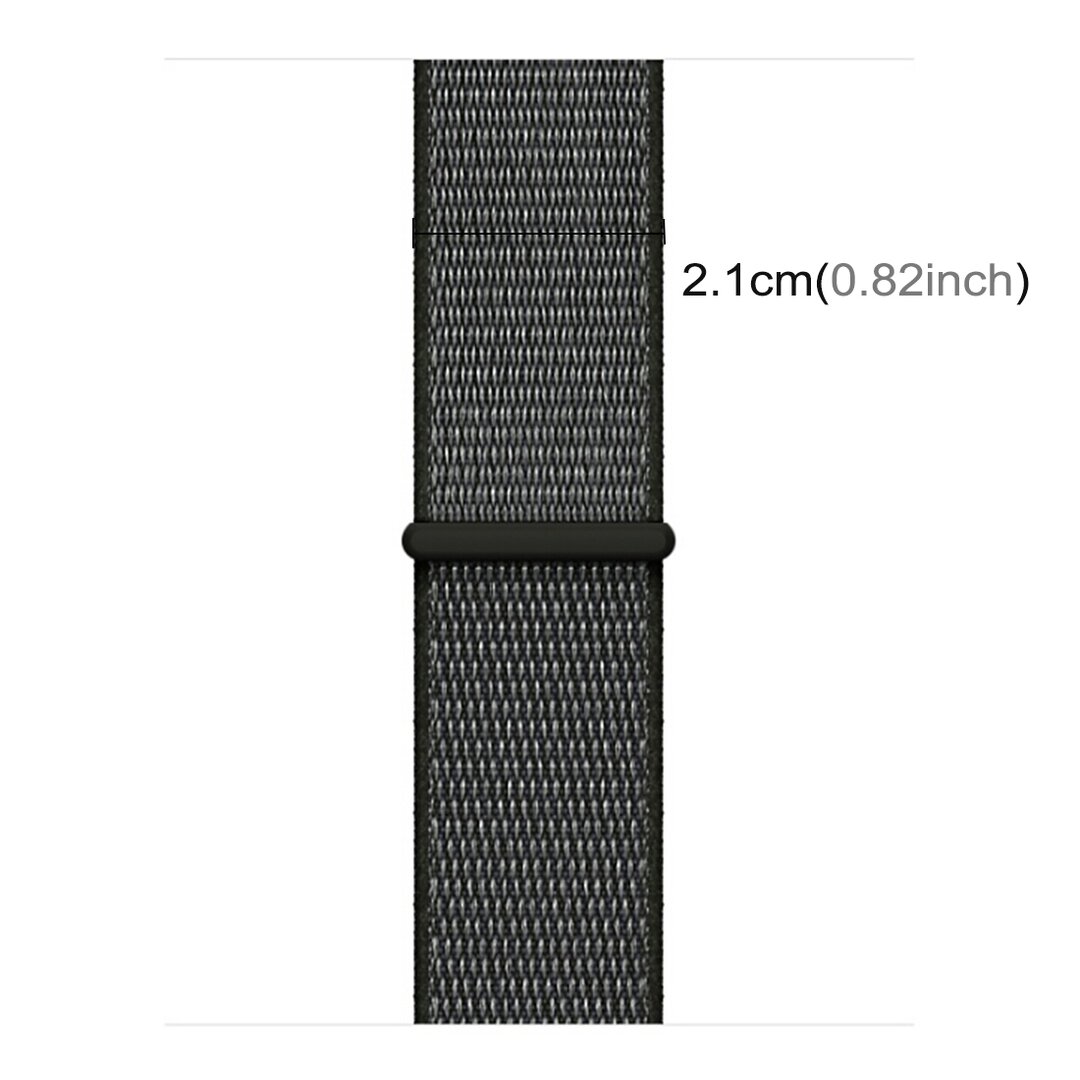 Sport Loop nylon bandje - Grijs met donkergroen - Geschikt voor Apple Watch 44mm / 45mm&nbsp;/ 46mm / 49mm