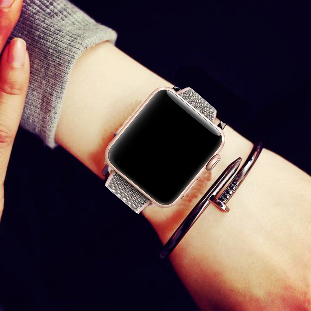 Sport Loop nylon bandje - Roze - Geschikt voor Apple Watch 44mm / 45mm&nbsp;/ 46mm / 49mm