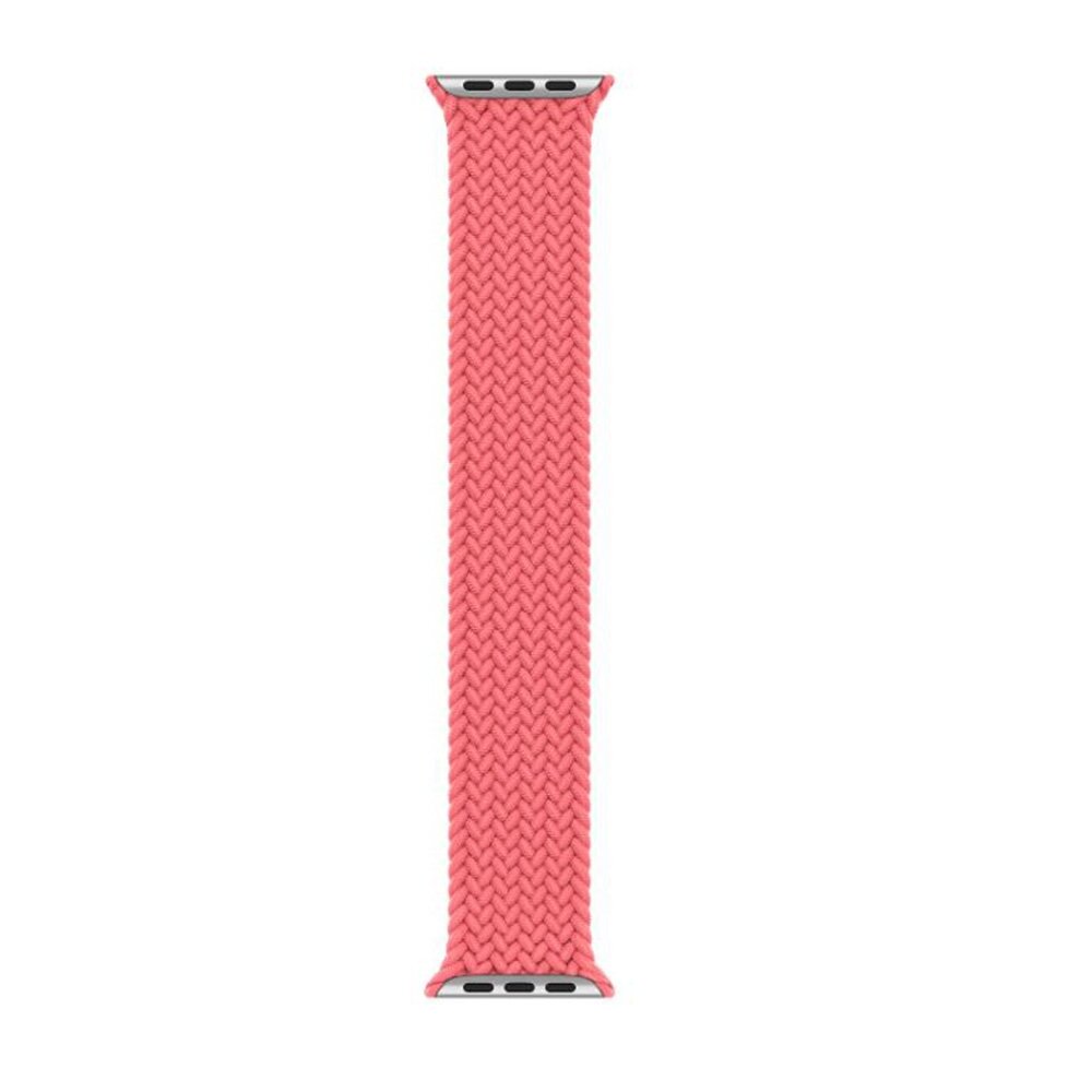 Braided Solo Loop nylon bandje - Maat: S - Roze - Geschikt voor Apple Watch 44mm / 45mm&nbsp;/ 46mm / 49mm