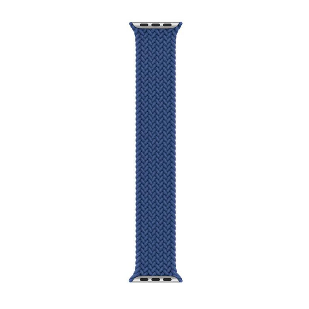 Braided Solo Loop nylon bandje - Maat: L - Blauw - Geschikt voor Apple Watch 44mm / 45mm&nbsp;/ 46mm / 49mm