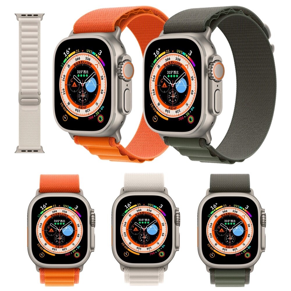 Alpine Loop nylon bandje - Starlight - Geschikt voor Apple Watch 38mm / 40mm / 41mm / 42mm