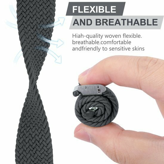 Braided nylon bandje - Grijs - Geschikt voor Apple Watch 38mm / 40mm / 41mm / 42mm