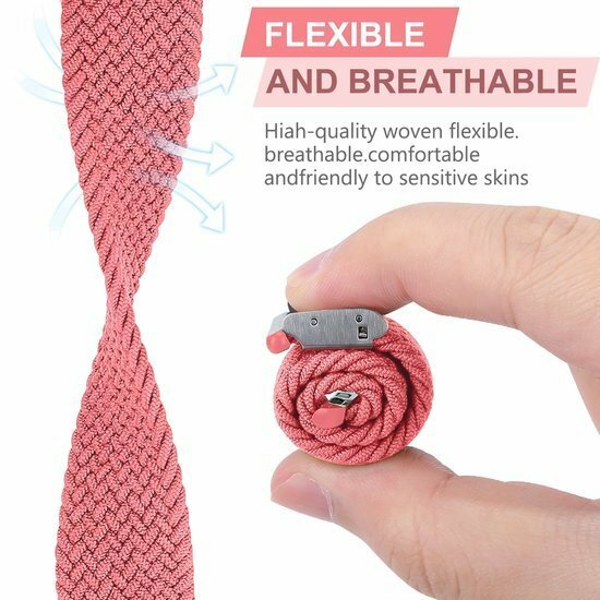 Braided nylon bandje - Roze - Geschikt voor Apple Watch 38mm / 40mm / 41mm / 42mm