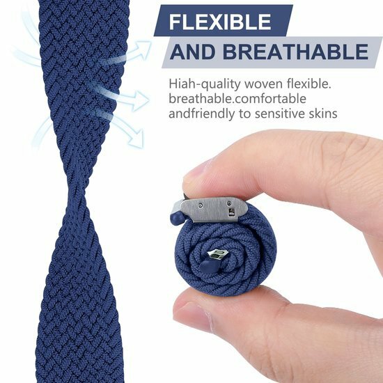 Braided nylon bandje - Blauw - Geschikt voor Apple Watch 44mm / 45mm&nbsp;/ 46mm / 49mm