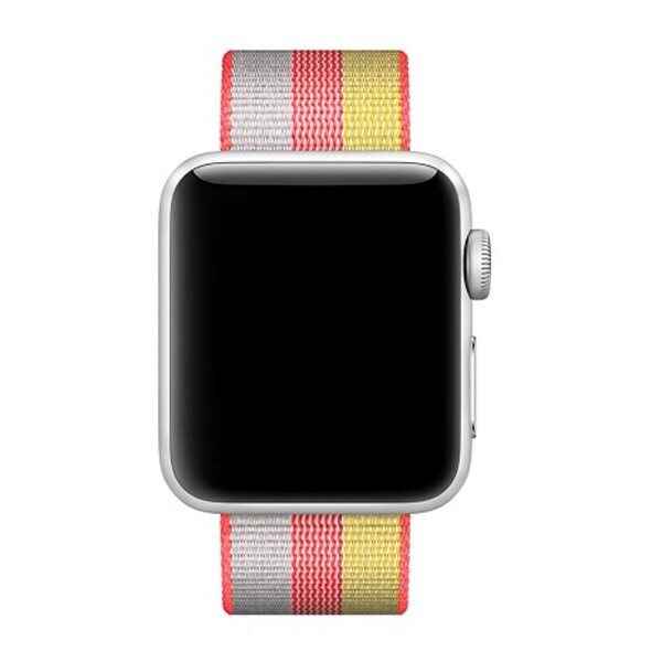 Nylon bandje - Rood / Geel - Geschikt voor Apple Watch 44mm / 45mm&nbsp;/ 46mm / 49mm