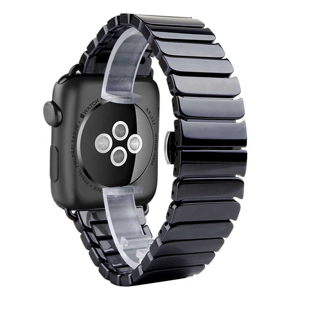 Schakelarmband Keramisch bandje - Zwart - Geschikt voor Apple Watch 38mm / 40mm / 41mm / 42mm
