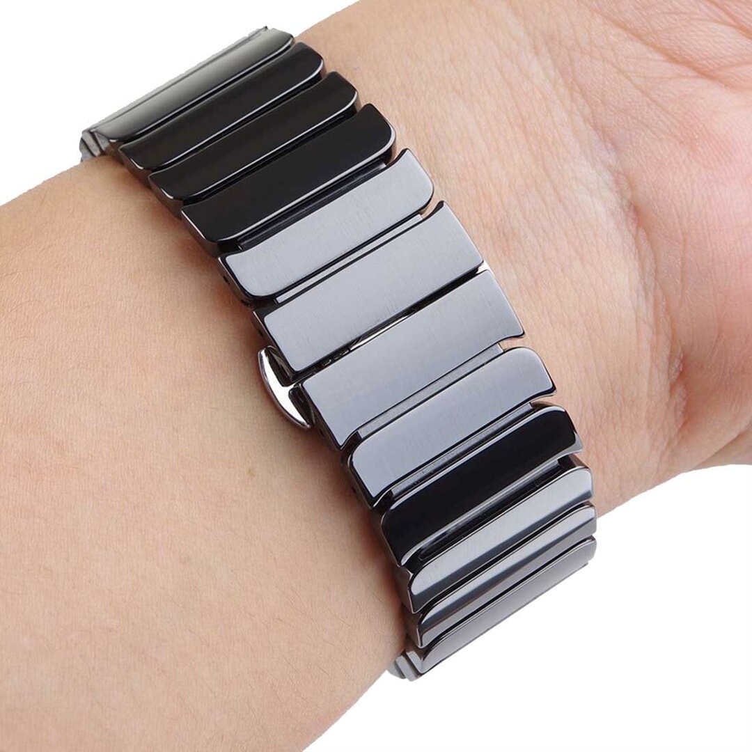 Schakelarmband Keramisch bandje - Zwart - Geschikt voor Apple Watch 38mm / 40mm / 41mm / 42mm