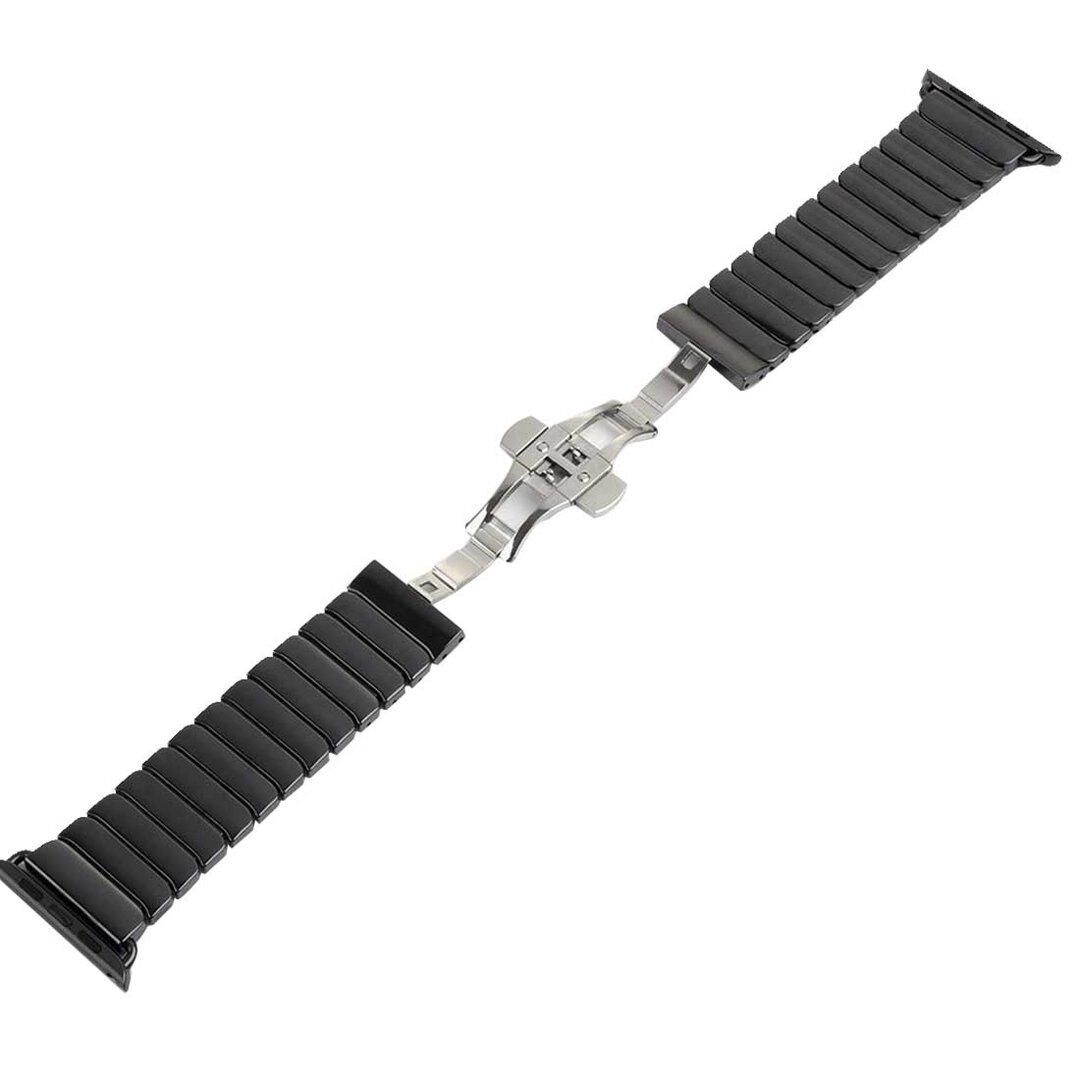 Schakelarmband Keramisch bandje - Zwart - Geschikt voor Apple Watch 38mm / 40mm / 41mm / 42mm