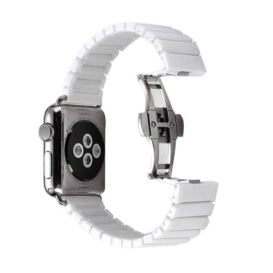 Schakelarmband Keramisch bandje - Wit - Geschikt voor Apple Watch 38mm / 40mm / 41mm / 42mm
