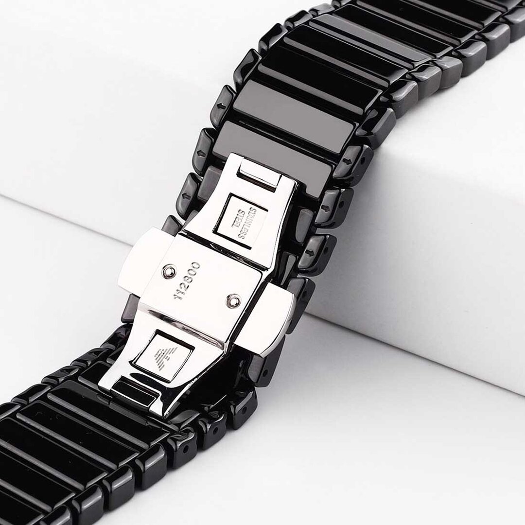 Schakelarmband Keramisch bandje - Zwart - Geschikt voor Apple Watch 44mm / 45mm&nbsp;/ 46mm / 49mm