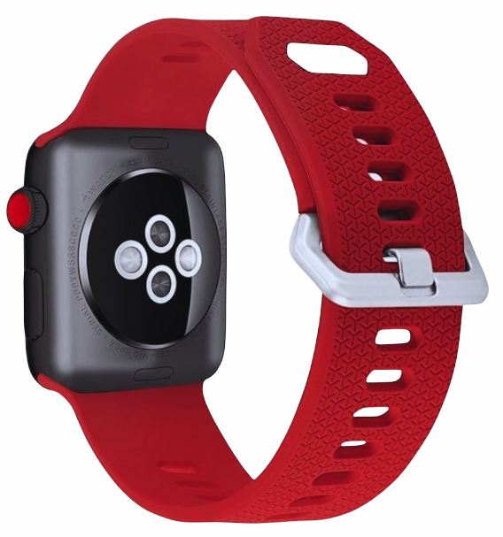 Siliconen bandje met motief - Rood - Geschikt voor Apple Watch 38mm / 40mm / 41mm / 42mm
