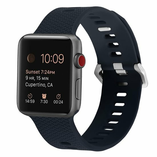 Siliconen bandje met motief - Donkerblauw - Geschikt voor Apple Watch 38mm / 40mm / 41mm / 42mm