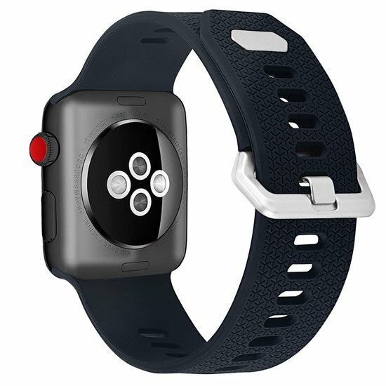 Siliconen bandje met motief - Donkerblauw - Geschikt voor Apple Watch 38mm / 40mm / 41mm / 42mm