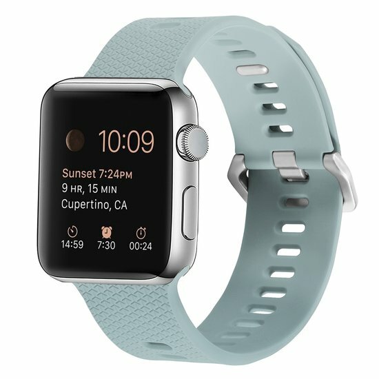 Siliconen bandje met motief - Emerald Green - Geschikt voor Apple Watch 38mm / 40mm / 41mm / 42mm