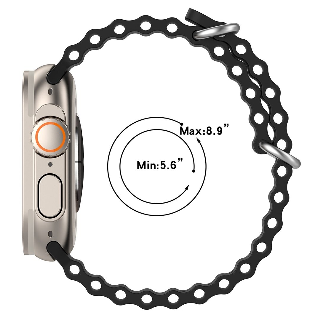 Ocean bandje - Lichtgroen - Geschikt voor Apple Watch 44mm / 45mm&nbsp;/ 46mm / 49mm